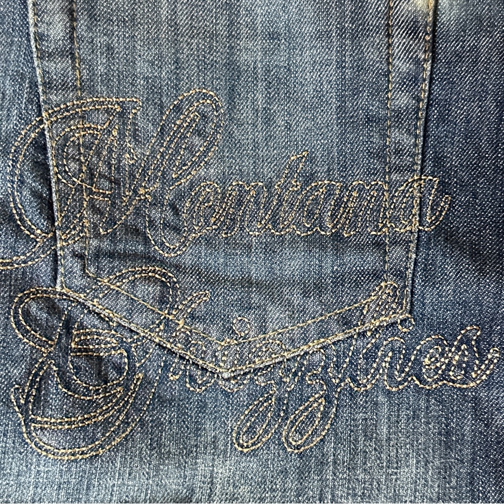 University of Montana Grizzlies Embroidered Denim Skirt 14 by Alyssa Milano - Picture 3 of 8